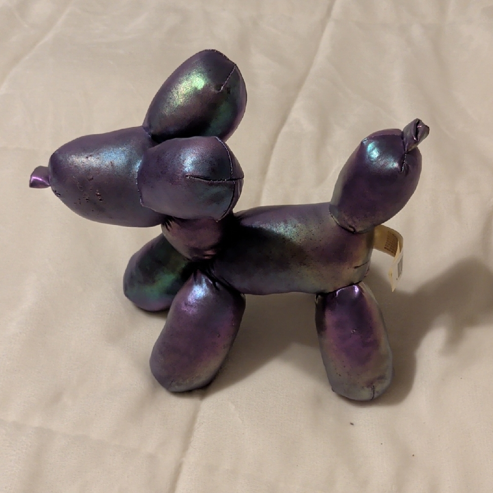 Iridescent Purple Balloon Dog Plush Toy for Kids